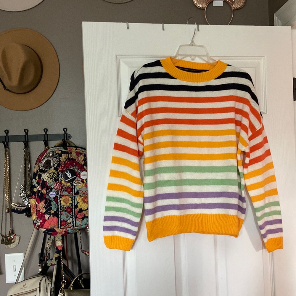 Colorful striped sweater Zesica brand size medium. NWOT
